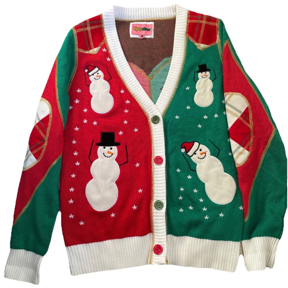 Tipsy elves Festive Christmas Snowman Cardigan